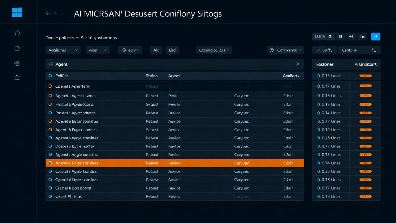 Microsoft AI Agent Governance Toolkit dashboard som visar säkerhetspolicyer och compliance-status